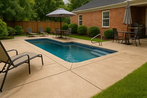 a swimming pool concrete deck from San Antonio Concrete Master in San Antonio, TX - concrete footing contractors