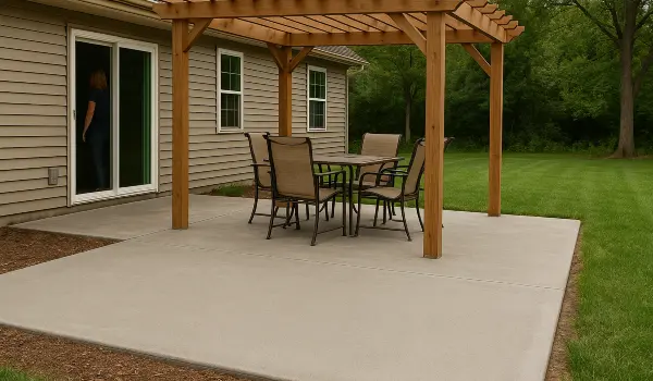 a concrete patio with a pergola from San Antonio Concrete Master in San Antonio, TX - concrete work san antonio