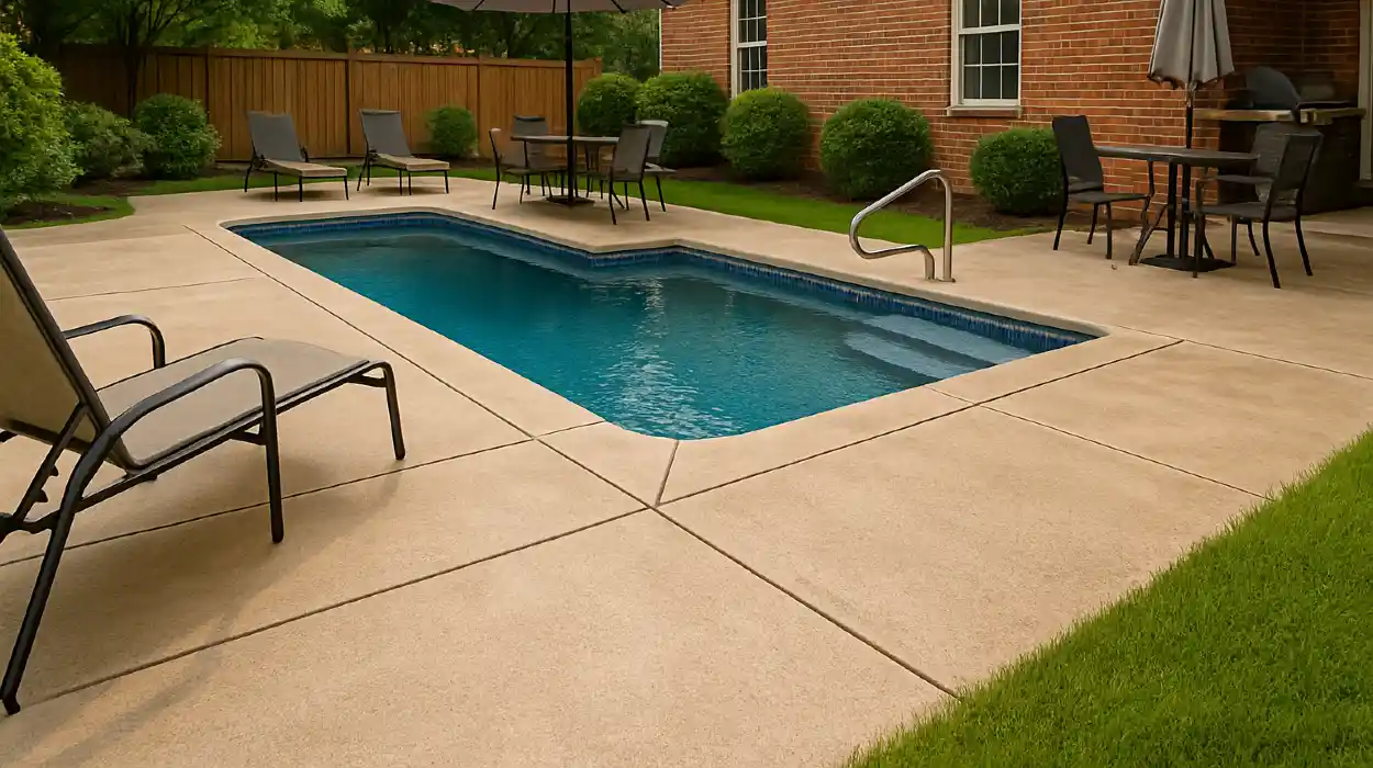 a swimming pool concrete deck from San Antonio Concrete Master in San Antonio, TX - residential concrete contractors san antonio