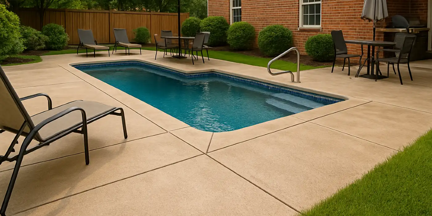 a swimming pool concrete deck from San Antonio Concrete Master in San Antonio, TX - residential concrete contractors san antonio